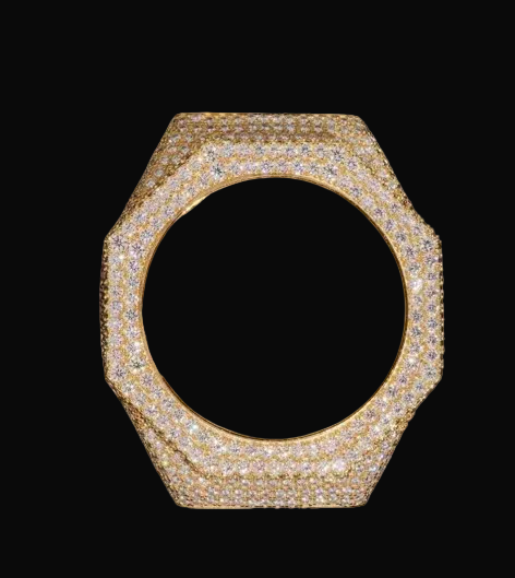 Gold Moissanite 2100 iced Bezel